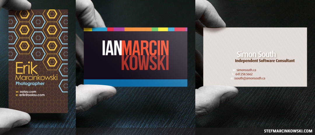 Business Cards: Erik, Ian, Simon - front Business Cards: Erik, Ian, Simon - front